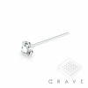 CLEAR ROUND CZ PRONG SET NOSE PIN PACKAGE 316L SURGICAL STEEL